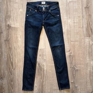 Dark Blue Hudson Skinny Jeans with Button Pockets